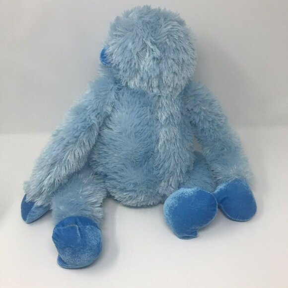 Sky Blue Fluffy Gorilla Chimp Ape Plush Stuffed Animal Soft Toy Medium - Picture 2 of 5